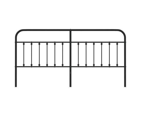 Tăblie de pat metalică, negru, 193 cm, 4 image