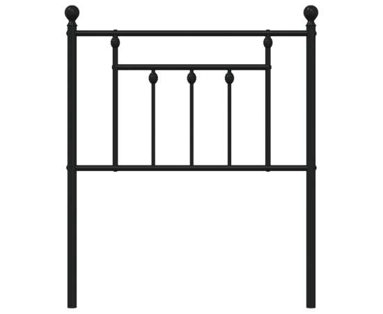 Tăblie de pat metalică, negru, 75 cm, 4 image