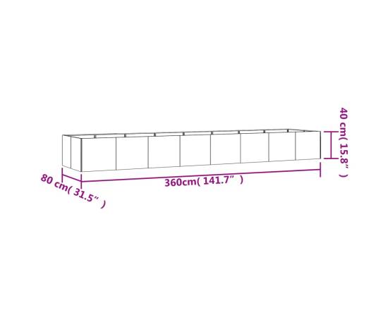Strat înălțat de grădină, 360x80x40 cm, oțel corten, 6 image