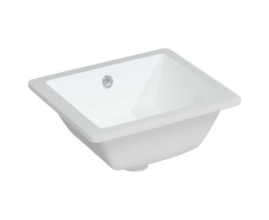 Chiuvetă de baie, alb, 36x31,5x16,5 cm, pătrată, ceramică, 2 image