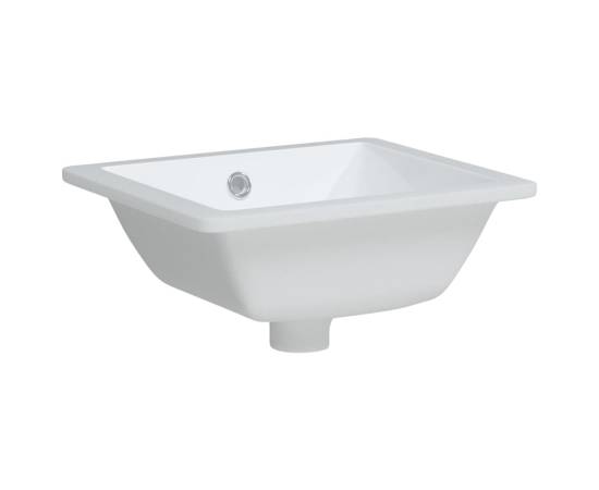 Chiuvetă de baie, alb, 36x31,5x16,5 cm, pătrată, ceramică, 3 image
