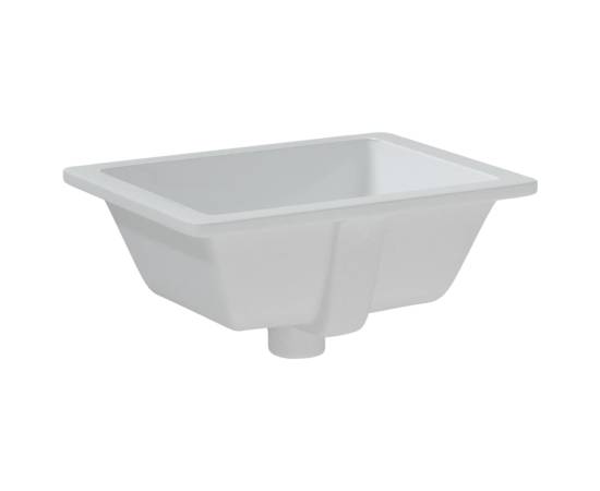 Chiuvetă de baie, alb, 39x30x18,5 cm, pătrată, ceramică, 6 image