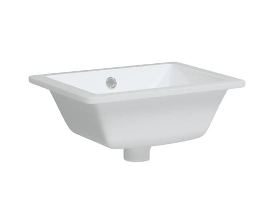 Chiuvetă de baie, alb, 39x30x18,5 cm, pătrată, ceramică, 3 image
