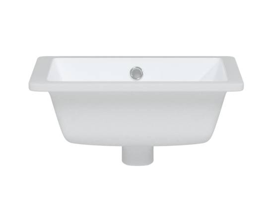 Chiuvetă de baie, alb, 39x30x18,5 cm, pătrată, ceramică, 4 image