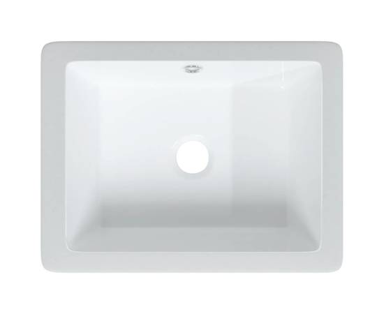 Chiuvetă de baie, alb, 39x30x18,5 cm, pătrată, ceramică, 7 image