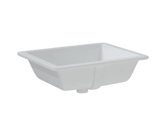 Chiuvetă de baie, alb, 50x40,5x18,5 cm, pătrată, ceramică, 6 image