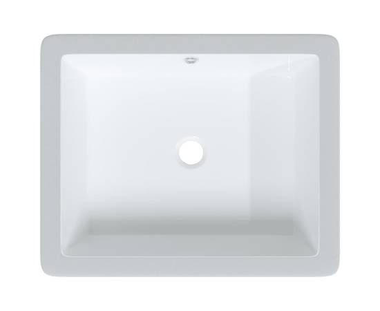 Chiuvetă de baie, alb, 50x40,5x18,5 cm, pătrată, ceramică, 7 image