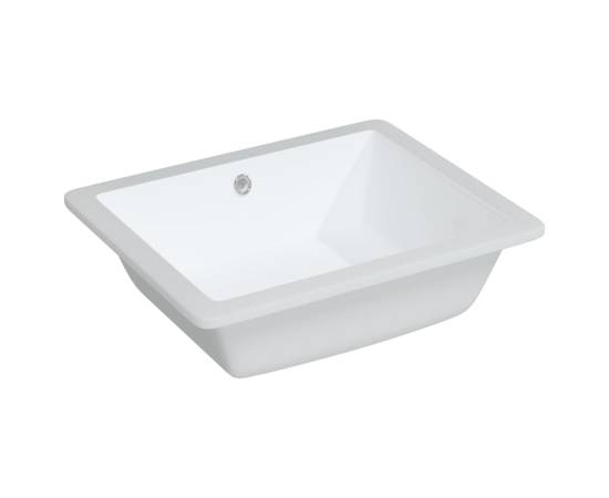 Chiuvetă de baie, alb, 50x40,5x18,5 cm, pătrată, ceramică, 2 image