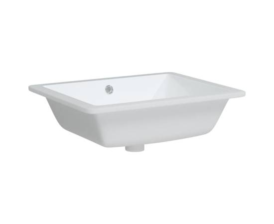 Chiuvetă de baie, alb, 50x40,5x18,5 cm, pătrată, ceramică, 3 image