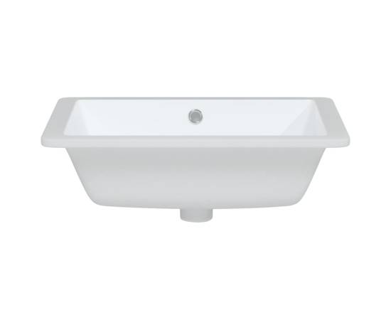 Chiuvetă de baie, alb, 50x40,5x18,5 cm, pătrată, ceramică, 4 image