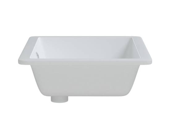 Chiuvetă de baie, alb, 55,5x40x18,5 cm, pătrată, ceramică, 5 image