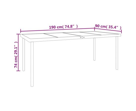 Set mobilier de grădină, 9 piese, negru, oțel și textilenă, 7 image