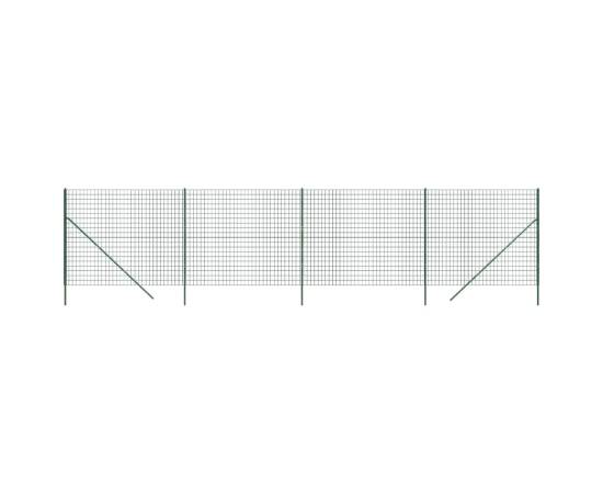 Gard plasă de sârmă, verde, 1,6x10 m, oțel galvanizat, 2 image
