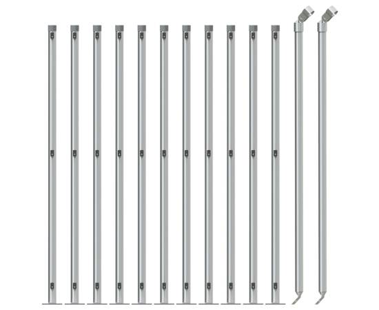 Gard plasă de sârmă cu bordură, argintiu, 0,8x25 m, 3 image