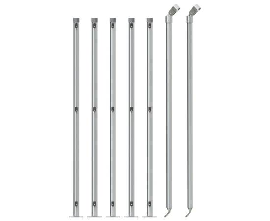 Gard plasă de sârmă cu bordură, argintiu, 1,1x10 m, 3 image
