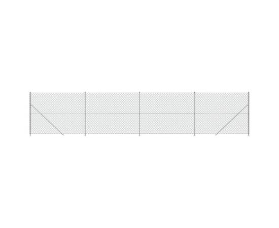 Gard plasă de sârmă cu bordură, argintiu, 1,4x10 m, 2 image