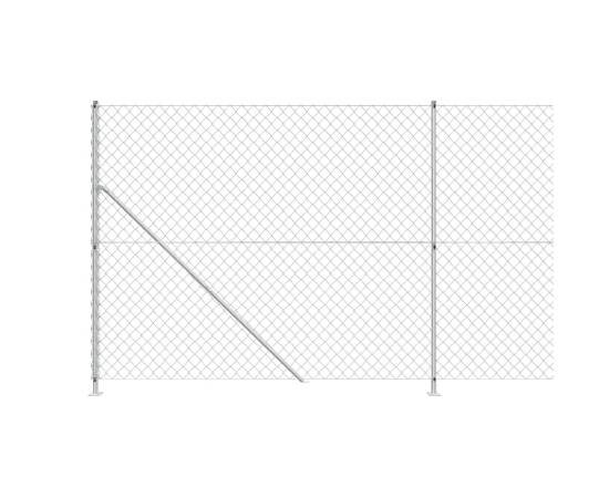 Gard plasă de sârmă cu bordură, argintiu, 1,4x25 m, 4 image