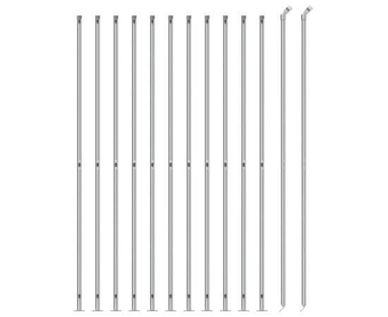 Gard plasă de sârmă cu bordură, argintiu, 1,4x25 m, 3 image