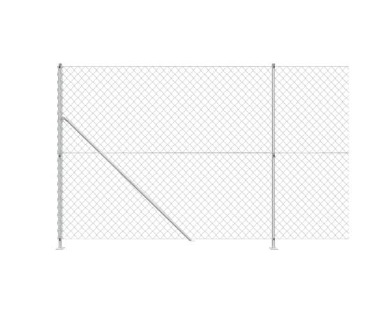 Gard plasă de sârmă cu bordură, argintiu, 1,6x10 m, 4 image