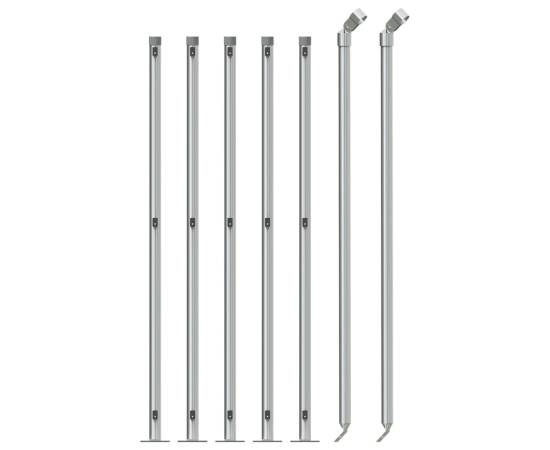 Gard plasă de sârmă cu bordură, argintiu, 1x10 m, 3 image