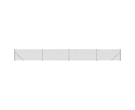 Gard plasă de sârmă cu bordură, argintiu, 1x10 m, 2 image