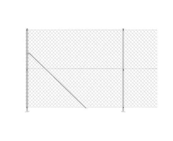 Gard plasă de sârmă cu bordură, argintiu, 2,2x10 m, 4 image