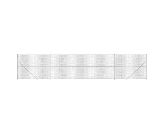 Gard plasă de sârmă cu bordură, argintiu, 2,2x10 m, 2 image
