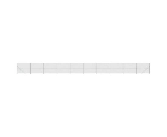 Gard plasă de sârmă cu bordură, argintiu, 2x25 m, 2 image