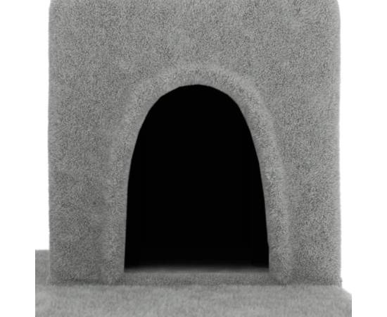 Ansamblu de pisici, stâlpi din funie sisal, gri deschis, 154 cm, 6 image