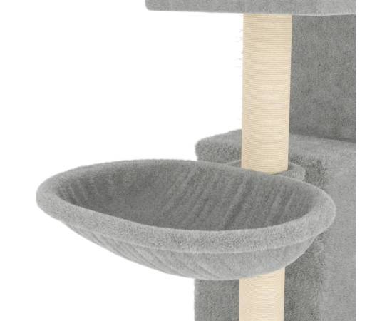 Ansamblu de pisici, stâlpi din funie sisal, gri deschis, 83 cm, 7 image