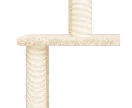 Ansamblu de pisici cu stâlpi din funie de sisal, crem, 183 cm, 5 image