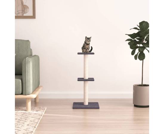 Ansamblu pisici cu stâlpi din funie sisal, gri închis, 73 cm