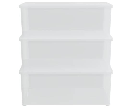 Cutii de depozitare din plastic, 3 buc., 10 l, stivuibile, 3 image