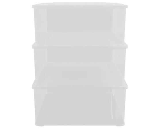 Cutii de depozitare din plastic, 3 buc., 25 l, stivuibile, 4 image