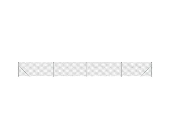 Gard plasă de sârmă cu bordură, argintiu, 0,8x10 m, 2 image