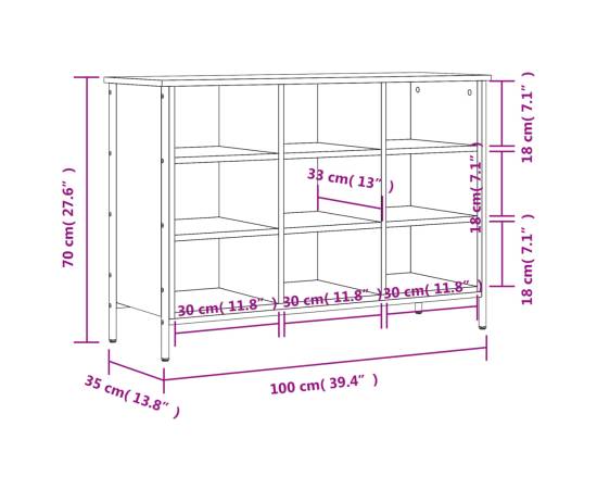 Pantofar, negru, 100x35x70 cm, lemn compozit, 9 image