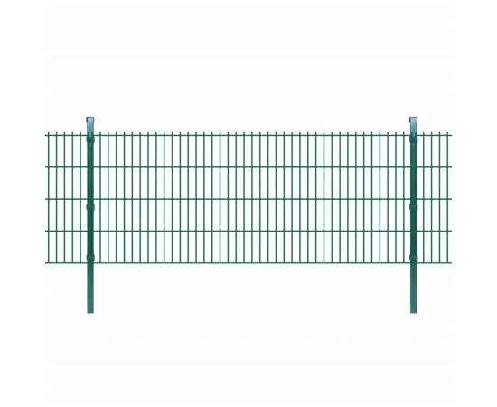 Stâlpi de gard, 10 buc., verde, 130 cm, oțel galvanizat, 2 image
