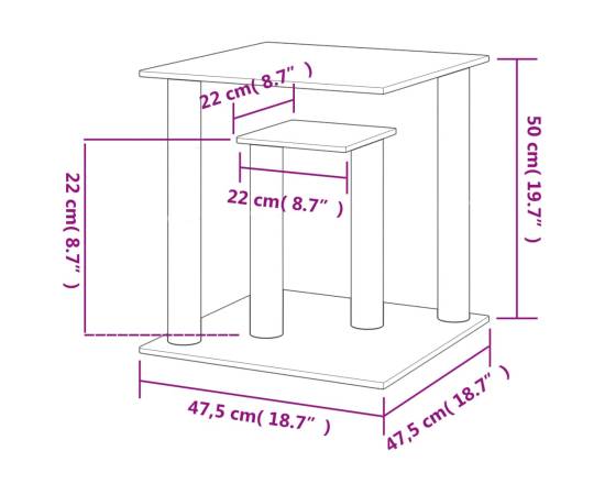 Stâlpi de zgâriat pentru pisici cu platforme, crem, 50 cm, 6 image
