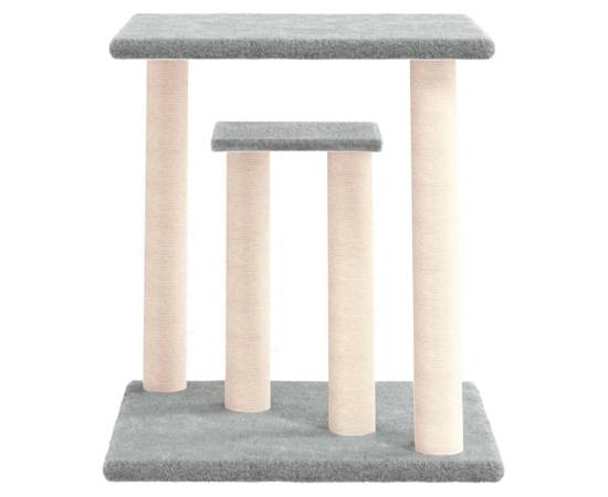 Stâlpi de zgâriat pentru pisici cu platforme, gri deschis 50 cm, 3 image