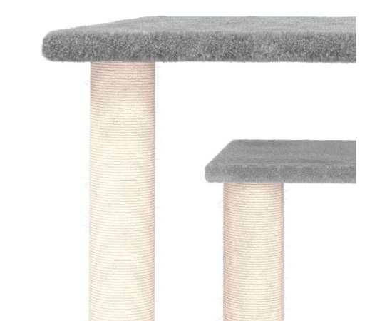 Stâlpi de zgâriat pentru pisici cu platforme, gri deschis 50 cm, 5 image