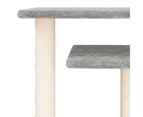 Stâlpi zgâriat pentru pisici cu platforme, gri deschis 62,5 cm, 5 image