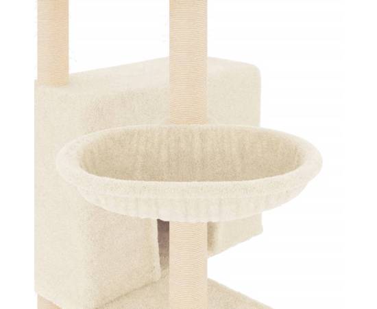 Ansamblu de pisici cu stâlpi din funie de sisal, crem, 143 cm, 7 image