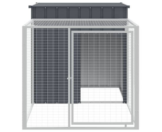 Coteț de pui cu incintă antracit 110x201x110 cm oțel galvanizat, 3 image