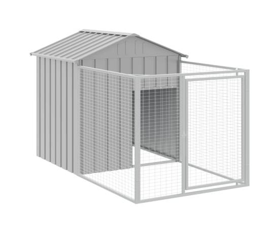 Cușcă de câine & țarc gri deschis 117x201x123cm oțel galvanizat, 2 image