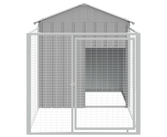 Cușcă de câine & țarc gri deschis 117x201x123cm oțel galvanizat, 3 image