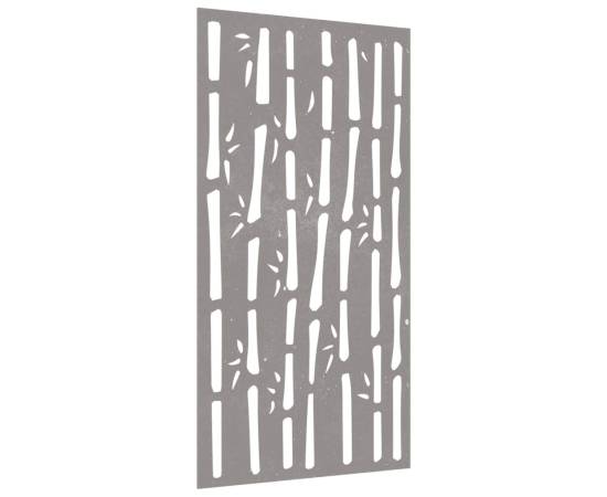 Decor perete de grădină 105x55 cm design bambus oțel corten, 3 image
