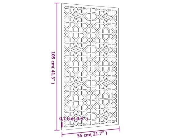 Decor perete de grădină 105x55 cm design maur oțel corten, 8 image
