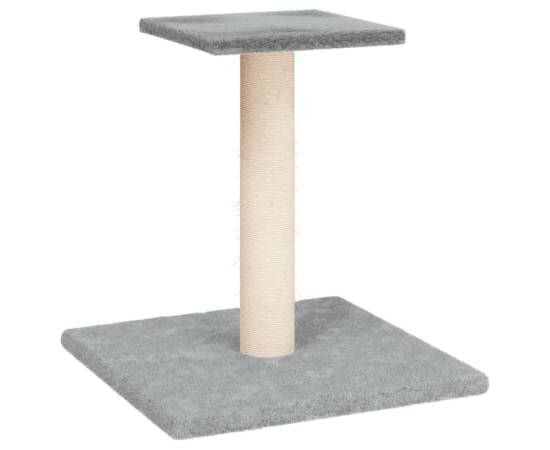 Stâlp de zgâriat pentru pisici cu platformă, gri deschis, 38 cm, 2 image