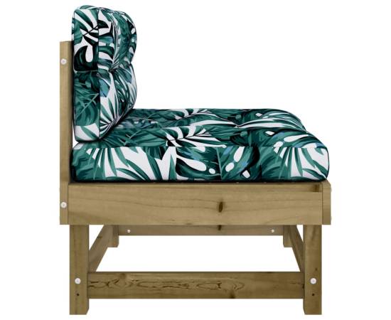 Canapea de mijloc cu perne, lemn de pin tratat, 4 image