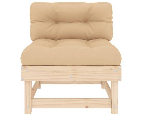 Canapea de mijloc cu perne, lemn masiv de pin, 3 image